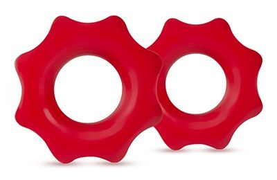 Набор из 2 красных фигурных эрекционных колец NUTZ - Blush Novelties - в Абакане купить с доставкой