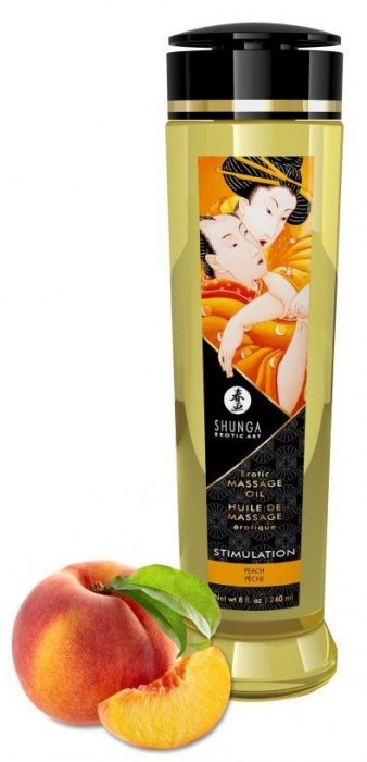 Массажное масло для тела с ароматом персика Stimulation - 240 мл. - Shunga - купить с доставкой в Абакане