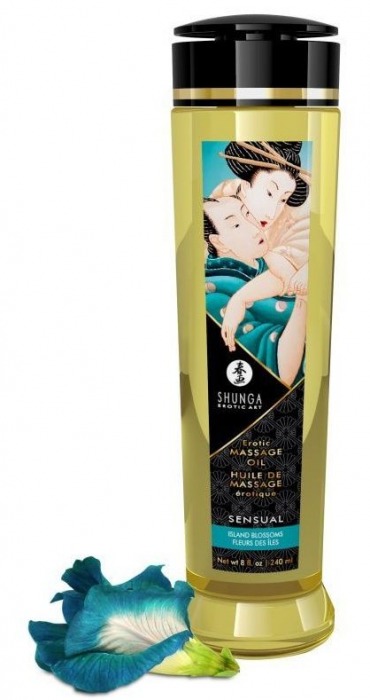 Массажное масло Sensual с цветочным ароматом - 240 мл. - Shunga - купить с доставкой в Абакане
