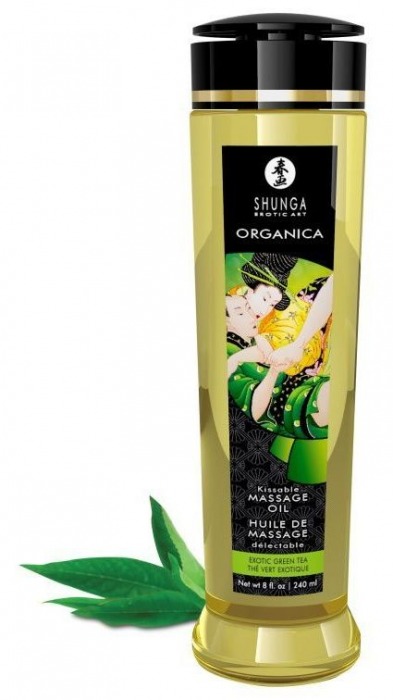 Массажное масло Organica с ароматом зеленого чая - 240 мл. - Shunga - купить с доставкой в Абакане
