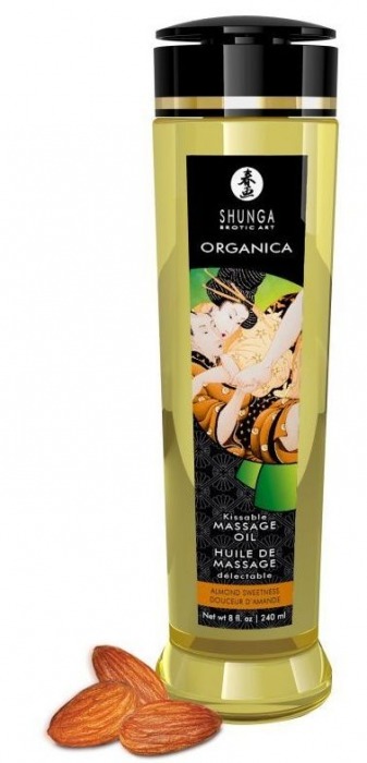 Массажное масло Organica с ароматом миндаля - 240 мл. - Shunga - купить с доставкой в Абакане