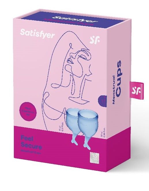 Набор синих менструальных чаш Feel secure Menstrual Cup - Satisfyer - купить с доставкой в Абакане