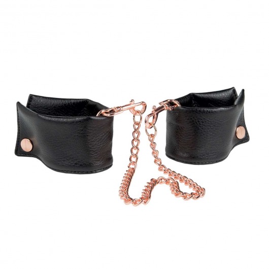 Черные мягкие наручники Entice French Cuffs с цепью - California Exotic Novelties - купить с доставкой в Абакане