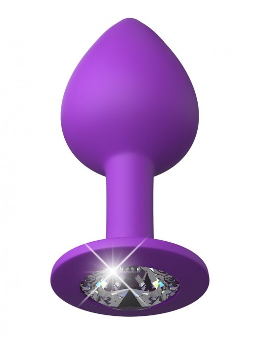 Фиолетовая анальная пробка со стразом Her Little Gem Medium Plug - 8,3 см. - Pipedream - купить с доставкой в Абакане