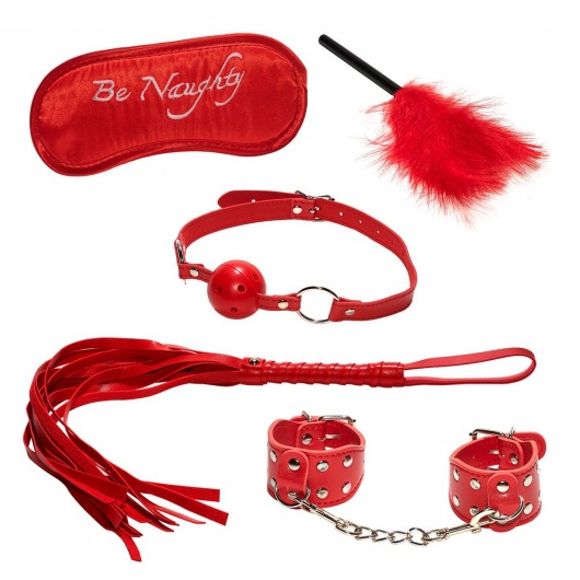 Эротический набор БДСМ из 5 предметов в красном цвете - Rubber Tech Ltd - купить с доставкой в Абакане