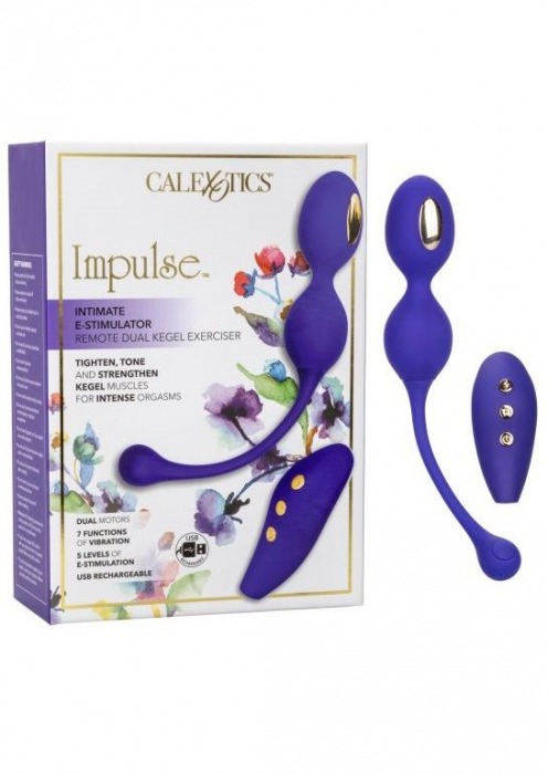 Фиолетовые виброшарики с электростимуляцией Impulse Intimate E-Stimulator Dual Kegel - California Exotic Novelties - купить с доставкой в Абакане