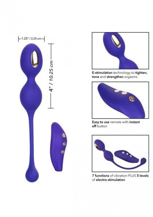 Фиолетовые виброшарики с электростимуляцией Impulse Intimate E-Stimulator Dual Kegel - California Exotic Novelties - купить с доставкой в Абакане