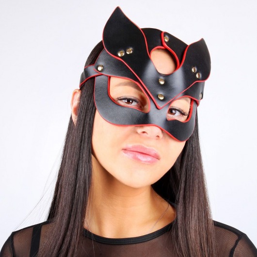Черно-красная игровая маска с ушками - Notabu - купить с доставкой в Абакане