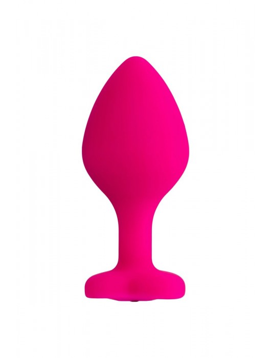 Розовая анальная втулка Diamond Heart с прозрачным кристаллом - 8 см. - ToyFa - купить с доставкой в Абакане