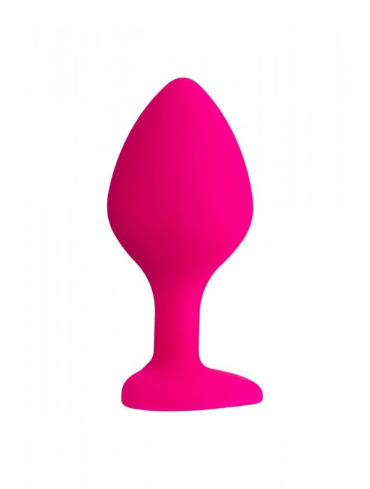 Розовая анальная втулка Diamond Heart с прозрачным кристаллом - 8 см. - ToyFa - купить с доставкой в Абакане