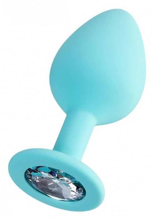 Мятная анальная втулка Brilliant с прозрачным кристаллом - 8 см. - ToyFa - купить с доставкой в Абакане