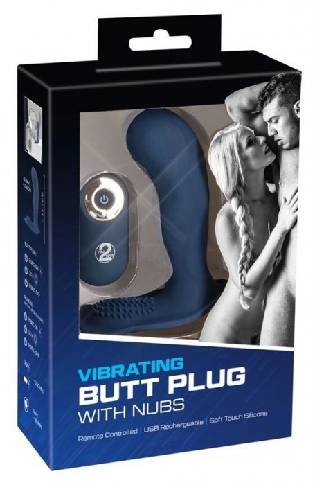 Синий вибростимулятор простаты Vibrating Butt Plug - 11,7 см. - Orion - в Абакане купить с доставкой
