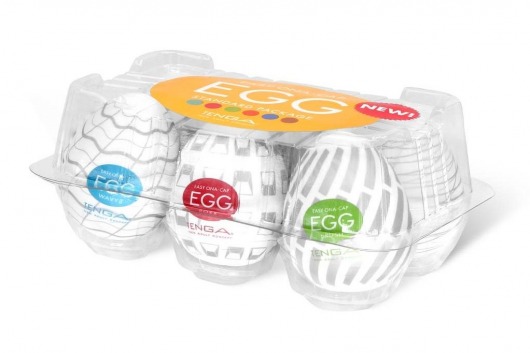 Набор из 6 мастурбаторов Tenga EGG Easy Beat с различным рельефом - Tenga - в Абакане купить с доставкой