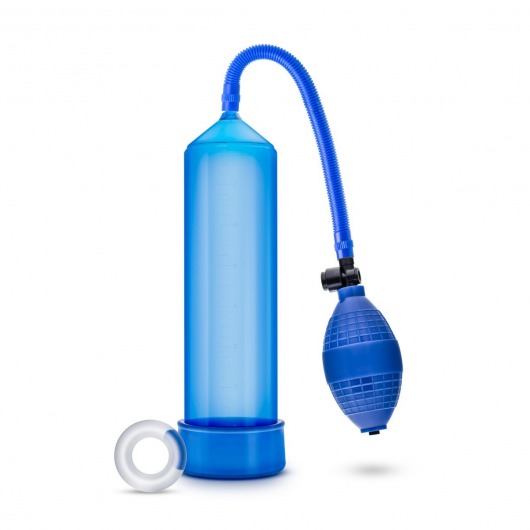 Синяя ручная вакуумная помпа Male Enhancement Pump - Blush Novelties - в Абакане купить с доставкой