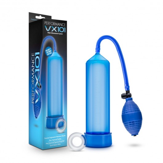 Синяя ручная вакуумная помпа Male Enhancement Pump - Blush Novelties - в Абакане купить с доставкой