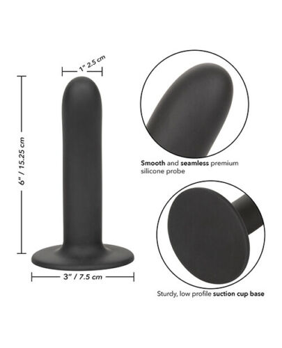 Черный анальный стимулятор Silicone Smooth Probe - 15,25 см. - California Exotic Novelties - купить с доставкой в Абакане