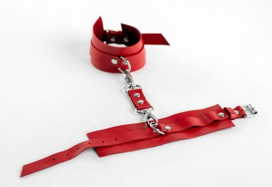 Красные оковы из натуральной кожи - БДСМ Арсенал - купить с доставкой в Абакане
