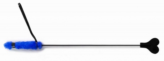 Черный стек-сердце с синей ручкой - 61 см. - Джага-Джага - купить с доставкой в Абакане