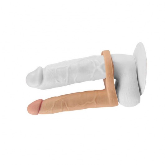 Телесная насадка для двойного проникновения The Ultra Soft Double 6.25 - 15,8 см. - Lovetoy - купить с доставкой в Абакане