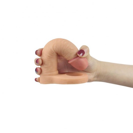 Телесная насадка для двойного проникновения The Ultra Soft Double 6.25 - 15,8 см. - Lovetoy - купить с доставкой в Абакане