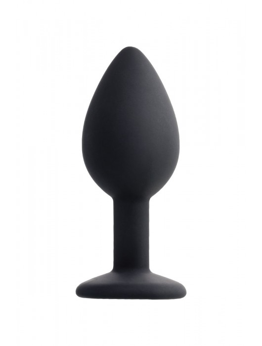 Черная анальная втулка с прозрачным стразом - 7,2 см. - POPO Pleasure - купить с доставкой в Абакане