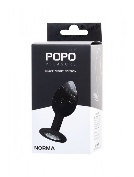 Черная анальная втулка с прозрачным стразом - 7,2 см. - POPO Pleasure - купить с доставкой в Абакане