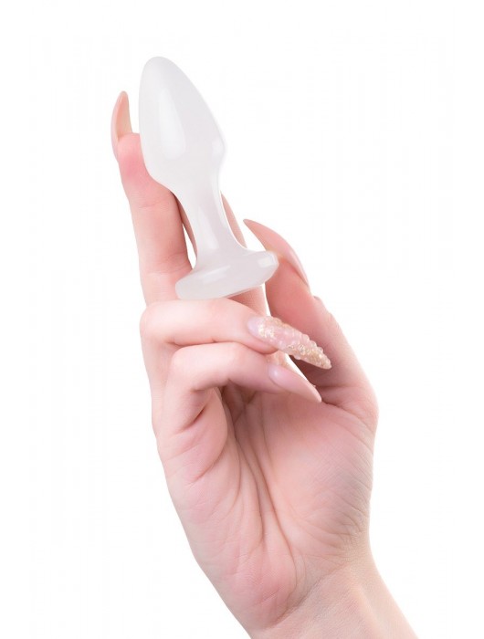 Белая акриловая анальная втулка - 8 см. - Toyfa Basic