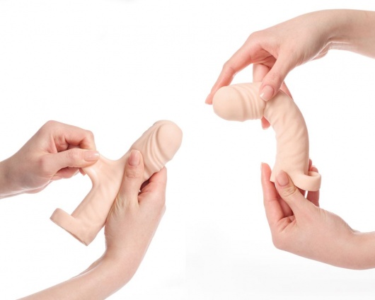 Телесная насадка-удлинитель со вставкой размера S - 16 см. - Sitabella - в Абакане купить с доставкой