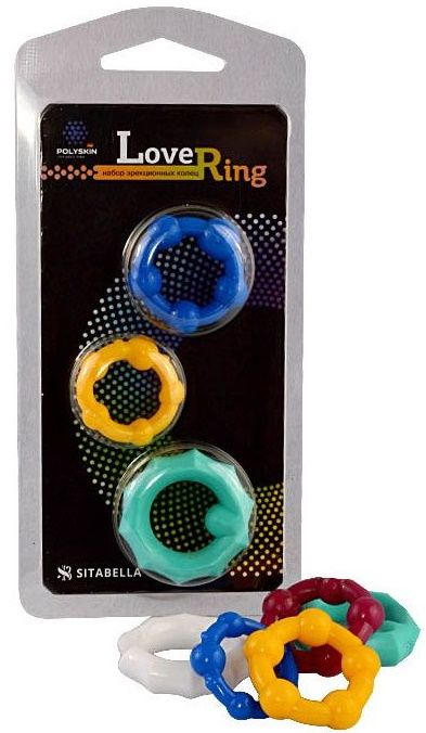 Набор из 3 цветных эрекционных колец Love Ring - Sitabella - в Абакане купить с доставкой