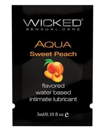 Лубрикант с ароматом спелого персика WICKED AQUA Sweet Peach - 3 мл. - Wicked - купить с доставкой в Абакане