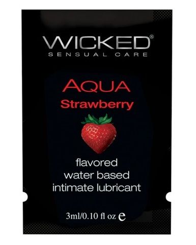 Лубрикант с ароматом клубники WICKED AQUA Strawberry - 3 мл. - Wicked - купить с доставкой в Абакане