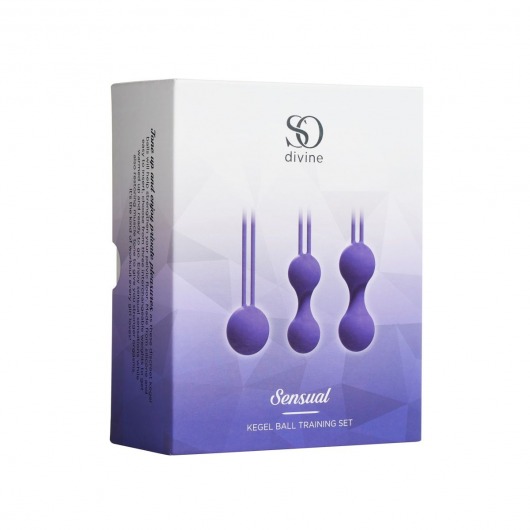 Набор из 3 фиолетовых вагинальных шариков Kegel Training Set - So divine