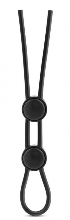 Черное двойное эрекционное лассо Silicone Double Loop Cock Ring - Blush Novelties - в Абакане купить с доставкой