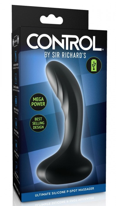 Черный массажер простаты Ultimate Silicone P-Spot Massager - 13,9 см. - Pipedream - в Абакане купить с доставкой