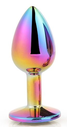 Голографическая анальная втулка с радужным кристаллом - 7,1 см. - Dream Toys - купить с доставкой в Абакане