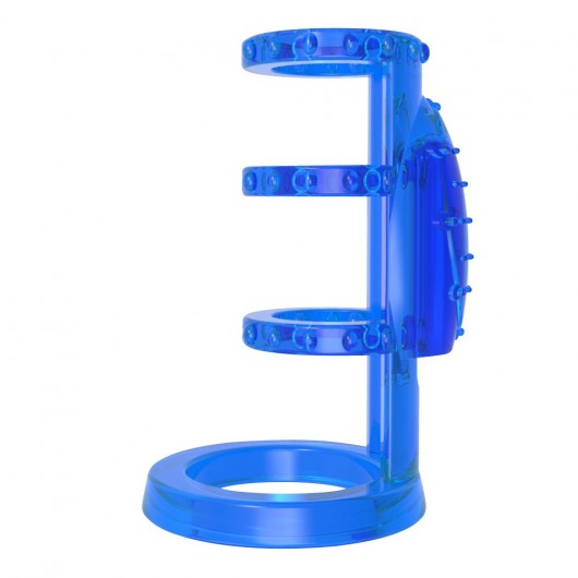 Синяя насадка-клетка с вибрацией Vibrating Cock Cage - 7,6 см. - Chisa - в Абакане купить с доставкой