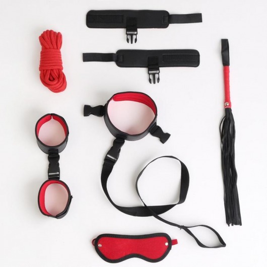 Черно-красный эротический набор из 7 предметов - Сима-Ленд - купить с доставкой в Абакане