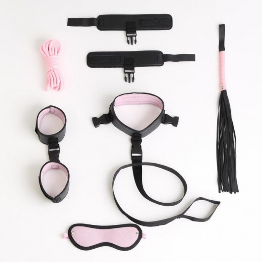 Черно-розовый эротический набор из 7 предметов - Сима-Ленд - купить с доставкой в Абакане