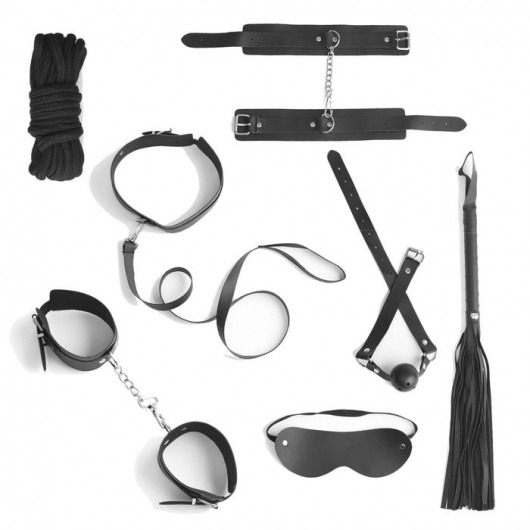 Черный эротический набор из 8 предметов - Сима-Ленд - купить с доставкой в Абакане
