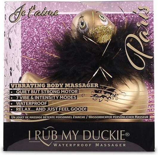 Золотистый вибратор-уточка I Rub My Duckie 2.0 Paris - Big Teaze Toys - купить с доставкой в Абакане