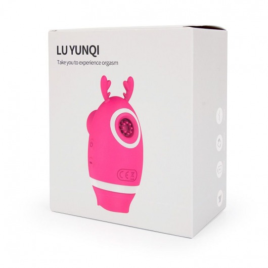 Розовый клиторальный вибромассажер с рожками - A-LOVING