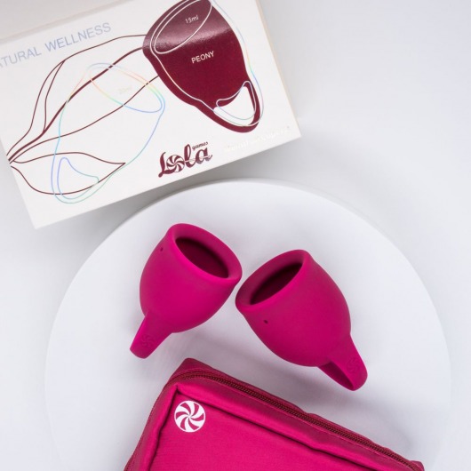 Набор из 2 малиновых менструальных чаш Peony - Lola Games - купить с доставкой в Абакане