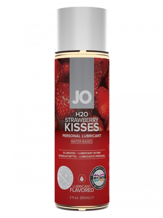 Лубрикант на водной основе с ароматом клубники JO Flavored Strawberry Kiss - 60 мл. - System JO - купить с доставкой в Абакане