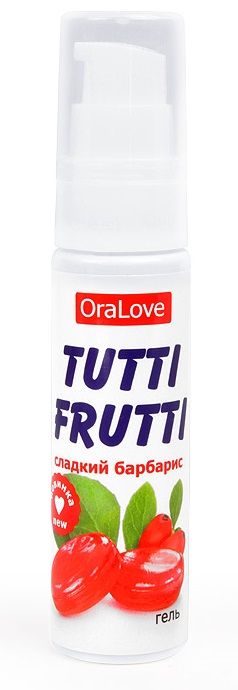 Гель-смазка Tutti-frutti со вкусом барбариса - 30 гр. - Биоритм - купить с доставкой в Абакане