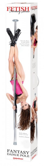 Серебристый пилон Fantasy Dance Pole - Pipedream - купить с доставкой в Абакане