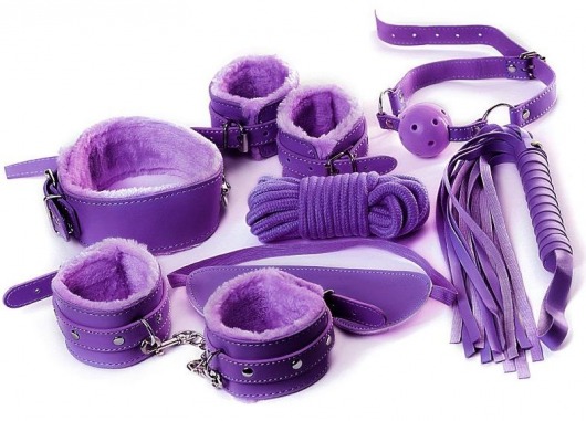 Фиолетовый набор БДСМ «Накажи меня нежно» с карточками - Штучки-дрючки - купить с доставкой в Абакане