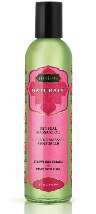 Массажное масло Naturals Strawberry Dreams с ароматом клубники - 236 мл. - Kama Sutra - купить с доставкой в Абакане