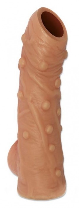 Телесная насадка с пупырышками и открытой головкой Nude Sleeve M - 12 см. - KOKOS - в Абакане купить с доставкой