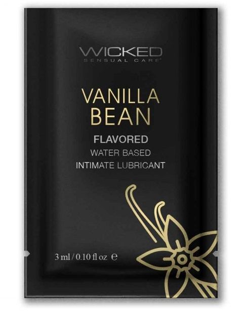 Лубрикант на водной основе с ароматом ванильных бобов Wicked Aqua Vanilla Bean - 3 мл. - Wicked - купить с доставкой в Абакане