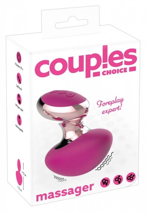 Ярко-розовый вибромассажер Couples Choice Massager - Orion